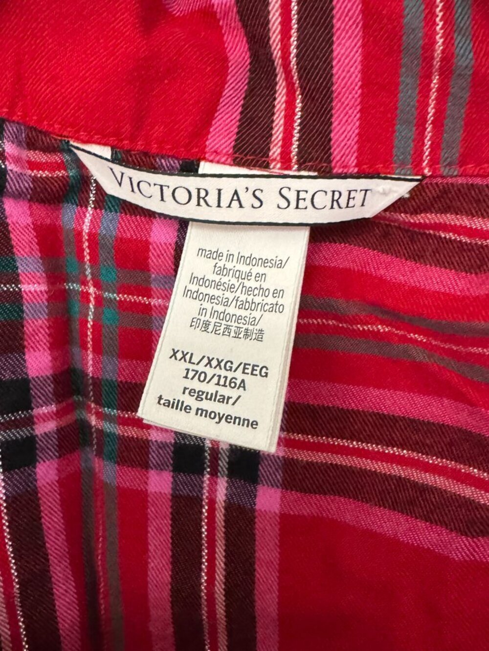Victoria's Secret Red Plaid Flannel Pajama Set | Size XXL - Picture 3 of 5
